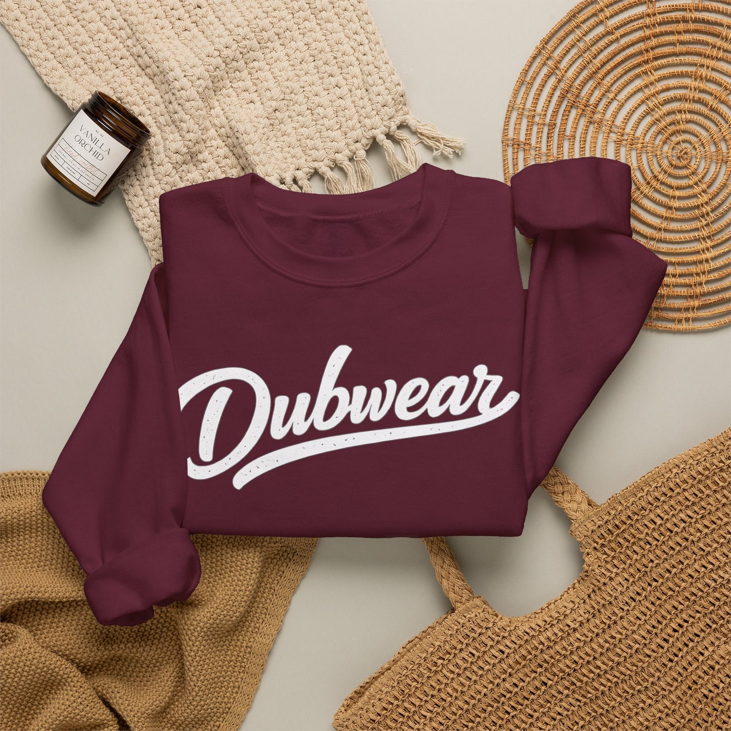 Dubwear Script Crewneck Sweatshirt — Vintage Retro Logo Pullover