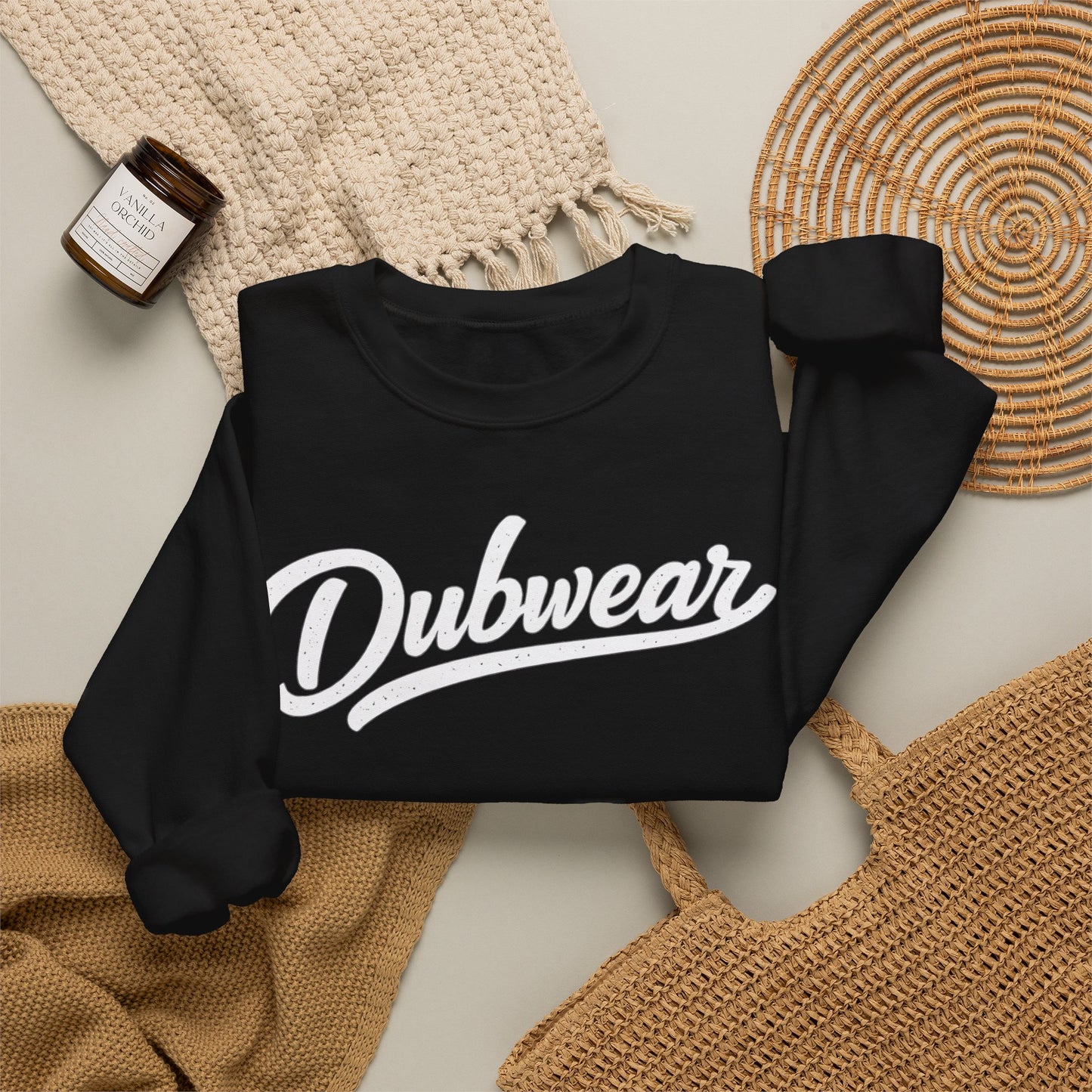Dubwear Script Crewneck Sweatshirt — Vintage Retro Logo Pullover