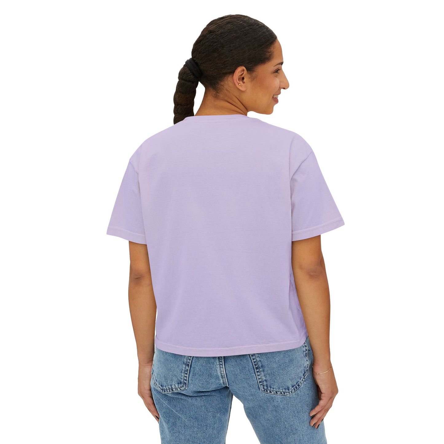 Delaware Script Boxy Tee — Women's Casual Crop T-Shirt