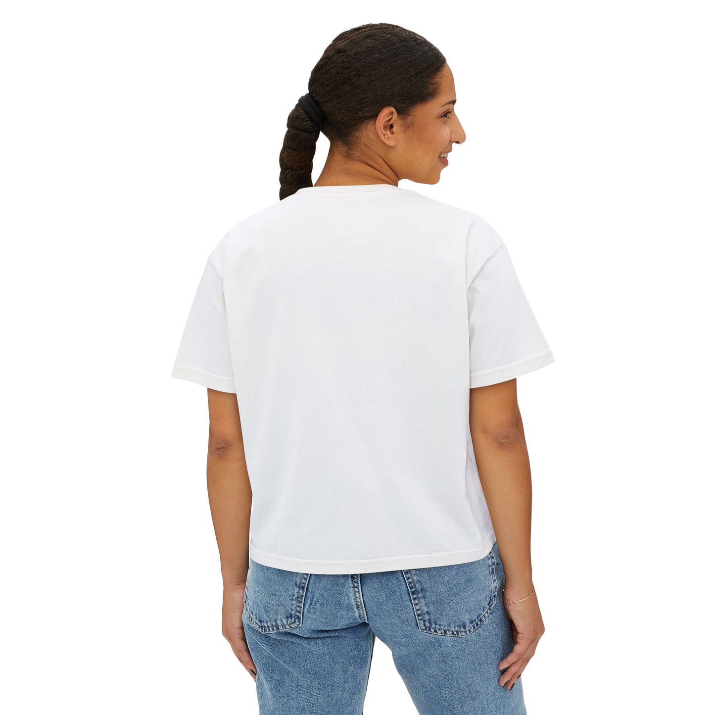 Delaware Script Boxy Tee — Women's Casual Crop T-Shirt