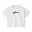 Delaware Script Boxy Tee — Women's Casual Crop T-Shirt