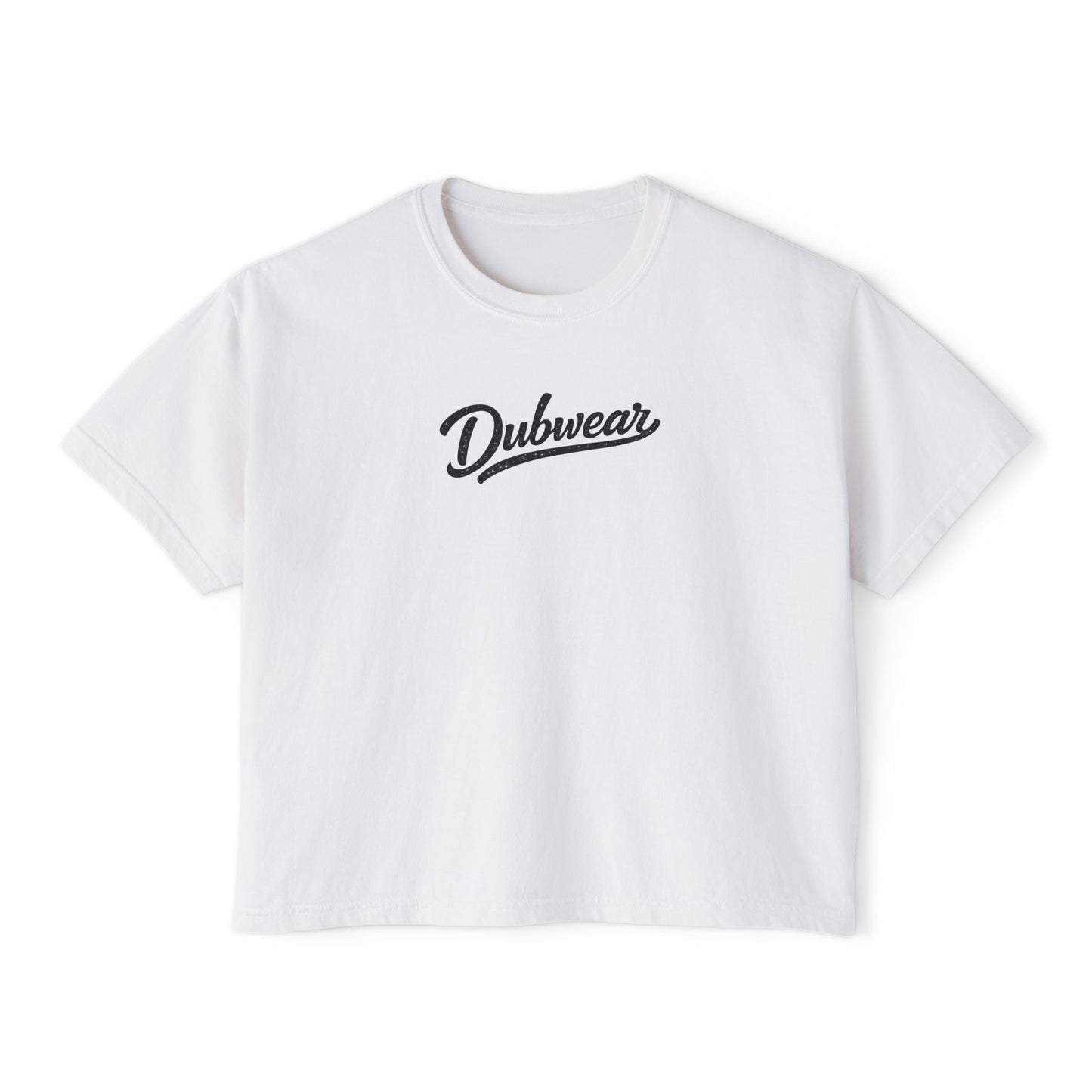 Delaware Script Boxy Tee — Women's Casual Crop T-Shirt