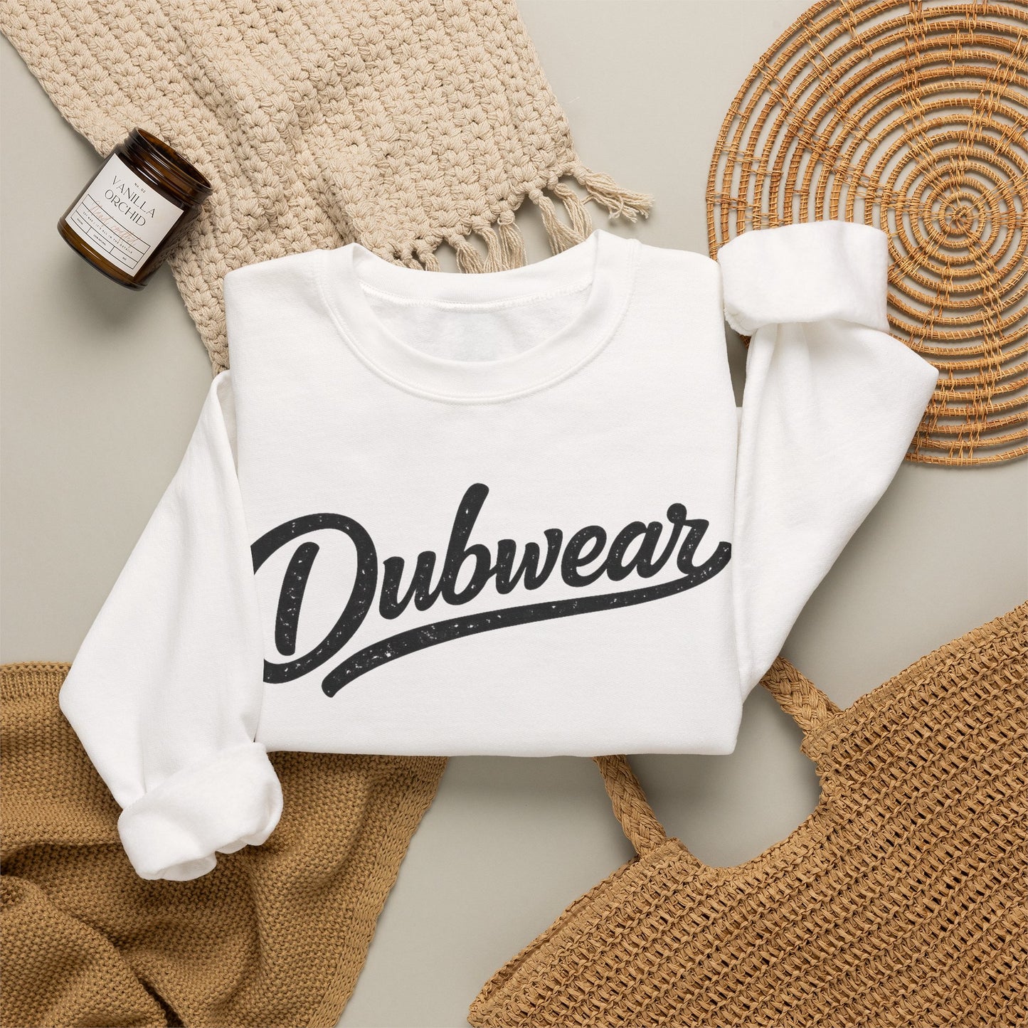 Dubwear Script Crewneck Sweatshirt — Vintage Retro Logo Pullover