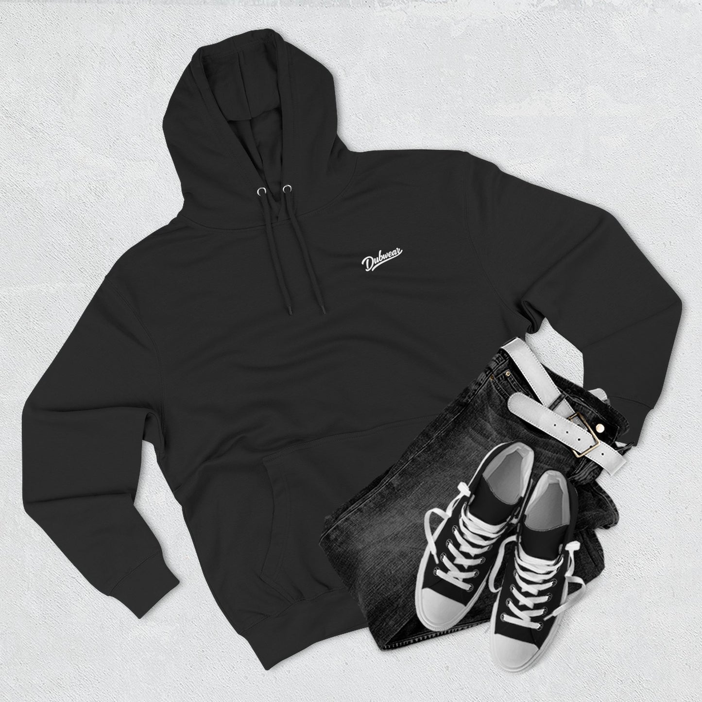Dubwear Script Logo Hoodie — Retro Streetwear Fleece Pullover
