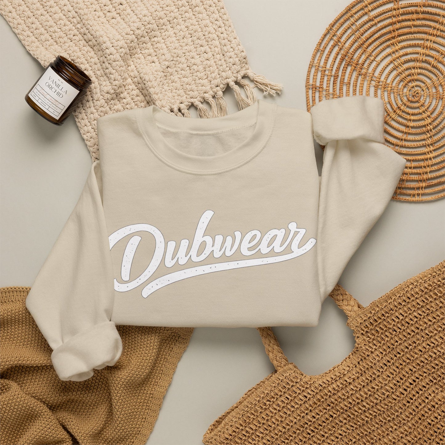 Dubwear Script Crewneck Sweatshirt — Vintage Retro Logo Pullover