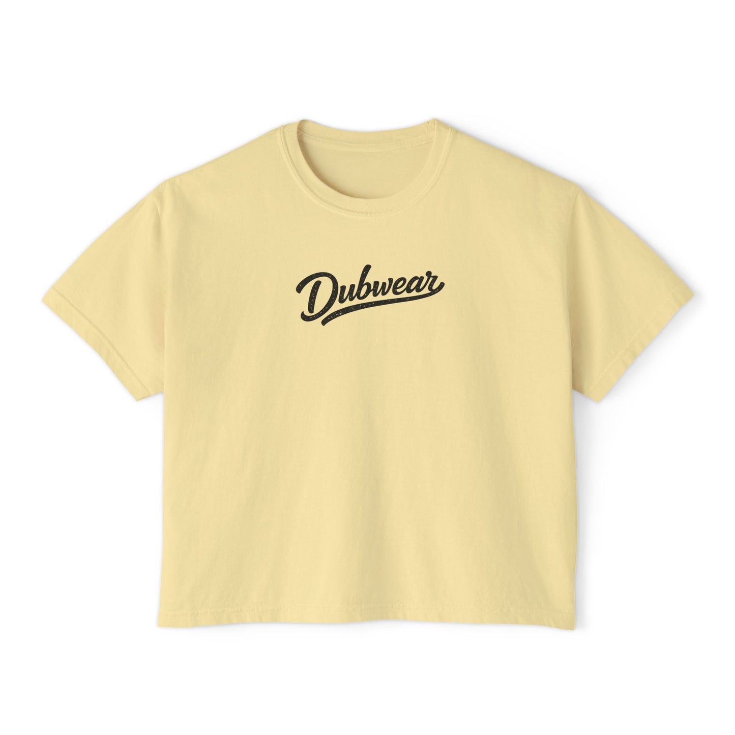 Delaware Script Boxy Tee — Women's Casual Crop T-Shirt