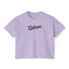 Delaware Script Boxy Tee — Women's Casual Crop T-Shirt