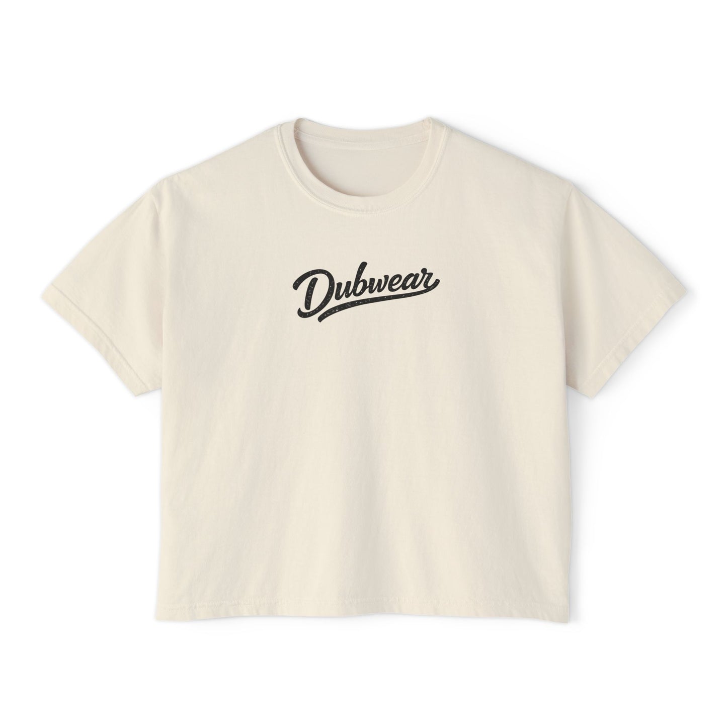Delaware Script Boxy Tee — Women's Casual Crop T-Shirt